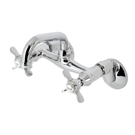 Kingston Brass KS112C Two-Handle Wall Mount Bar Faucet, Polished Chrome KS112C